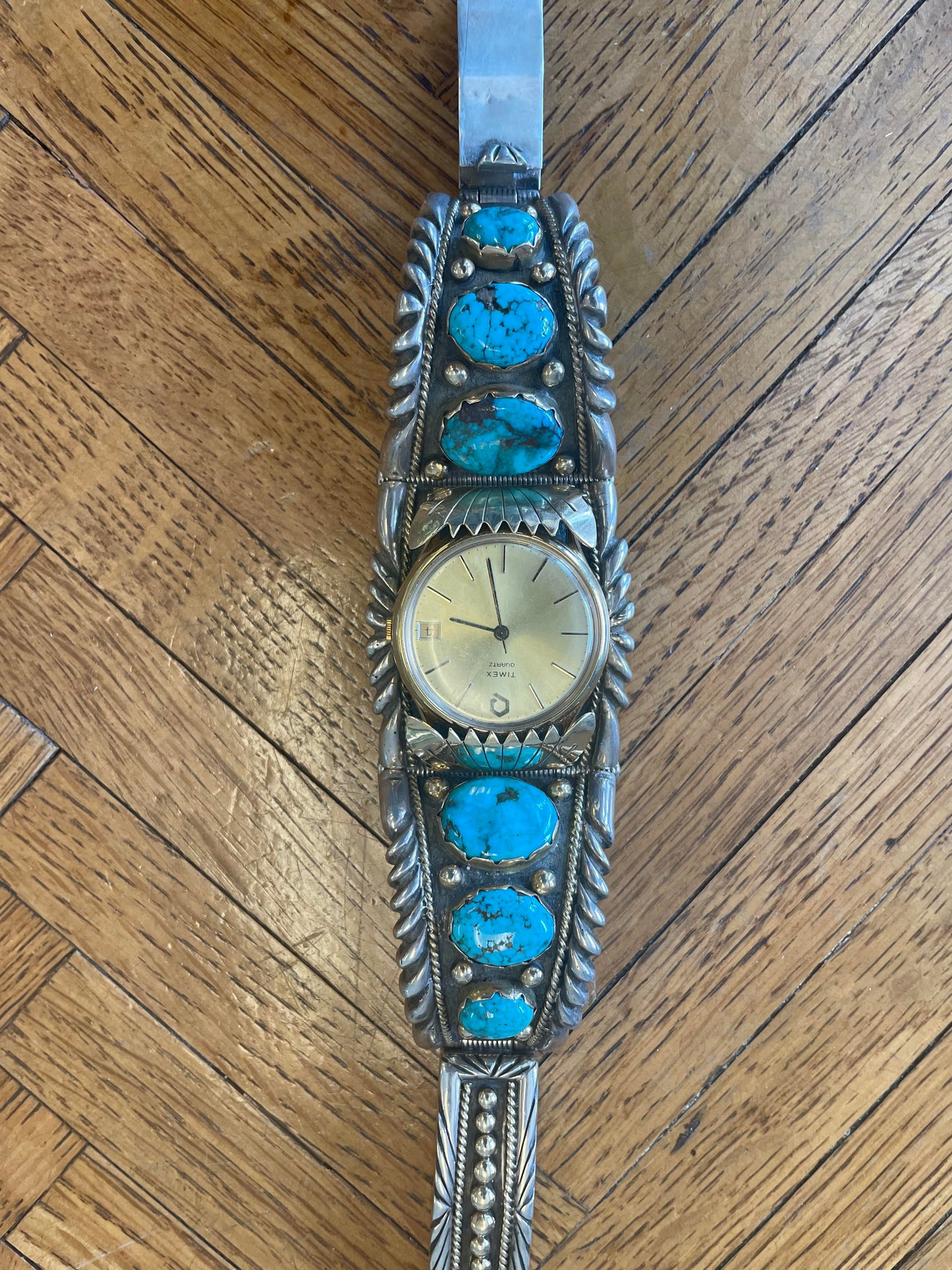 Native American Gold and Sterling Men's watch stamped WT