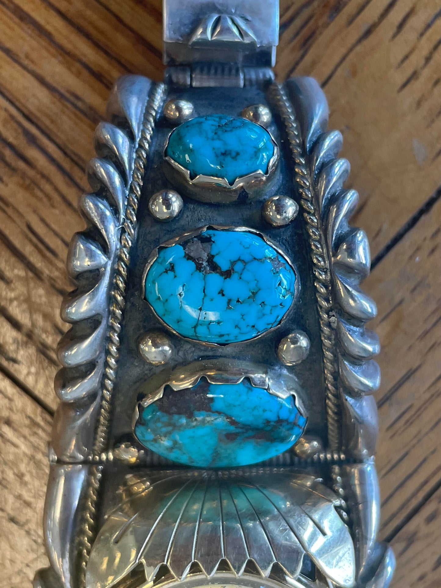 Native American Gold and Sterling Men's watch stamped WT