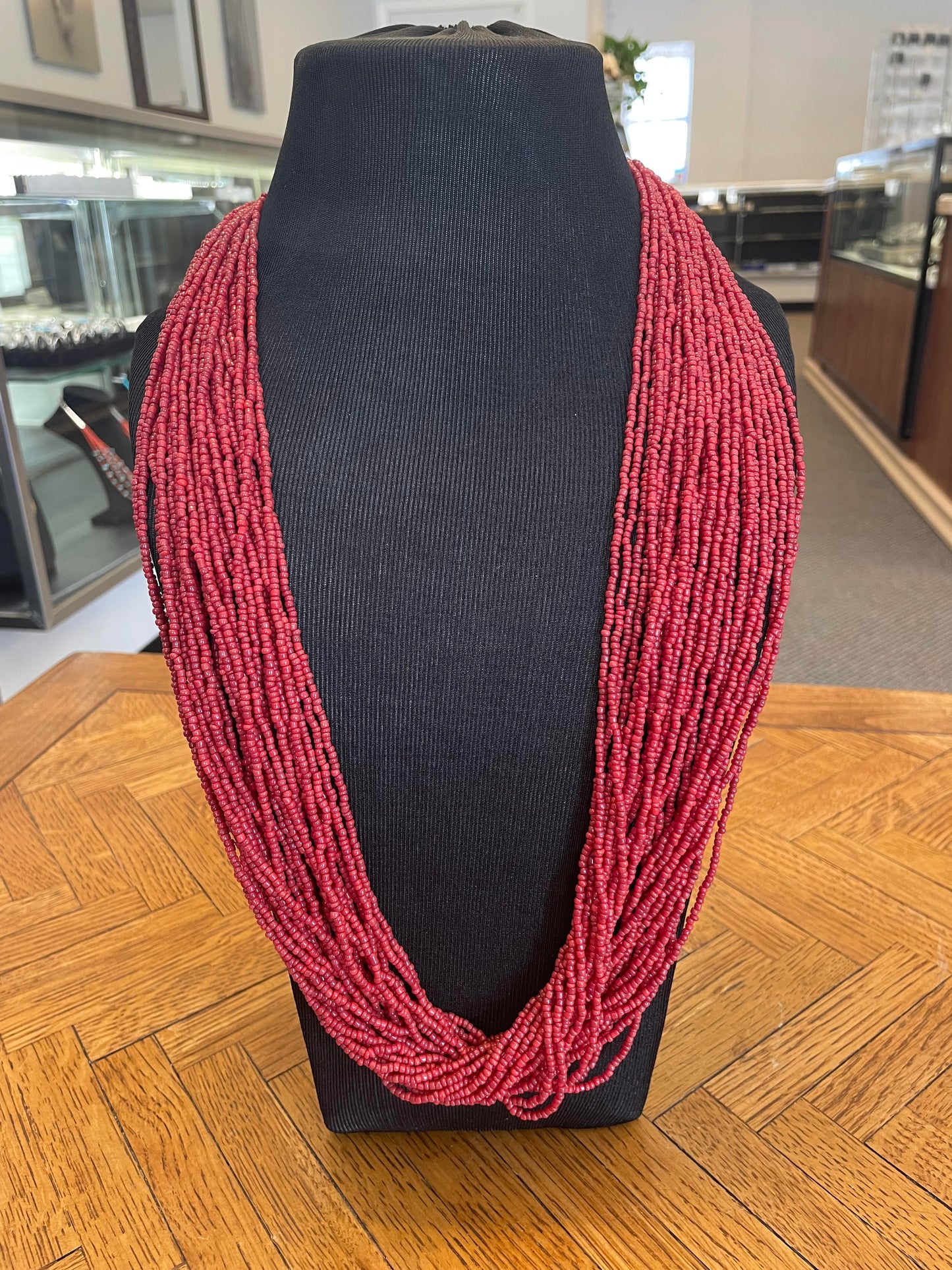 28 Strand Red Coral Native American necklace